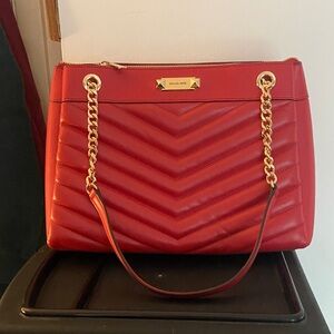 Michael Kors Red Chevron Shoulder Bag